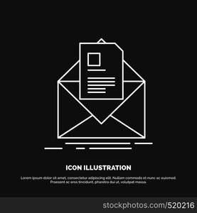 mail, contract, letter, email, briefing Icon. Line vector symbol for UI and UX, website or mobile application. Vector EPS10 Abstract Template background