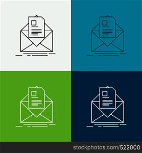 mail, contract, letter, email, briefing Icon Over Various Background. Line style design, designed for web and app. Eps 10 vector illustration. Vector EPS10 Abstract Template background