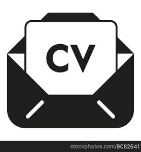 Mail cv icon simple vector. Human work. Search job. Mail cv icon simple vector. Human work