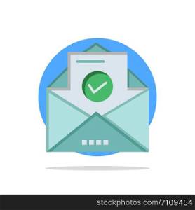 Mail, Email, Envelope, Education Abstract Circle Background Flat color Icon