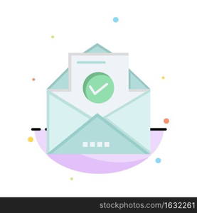 Mail, Email, Envelope, Education Abstract Flat Color Icon Template