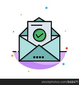 Mail, Email, Envelope, Education Abstract Flat Color Icon Template