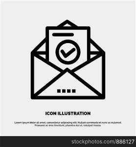 Mail, Email, Envelope, Education Vector Line Icon