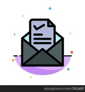 Mail, Email, Job, Tick, Good Abstract Flat Color Icon Template