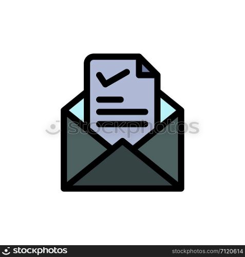 Mail, Email, Job, Tick, Good Flat Color Icon. Vector icon banner Template