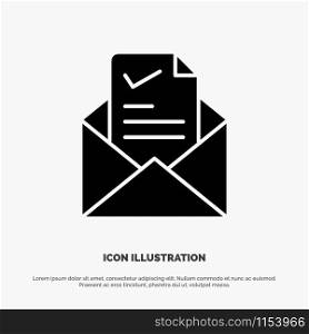 Mail, Email, Job, Tick, Good solid Glyph Icon vector