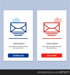 Mail, Email, Message, Global Blue and Red Download and Buy Now web Widget Card Template