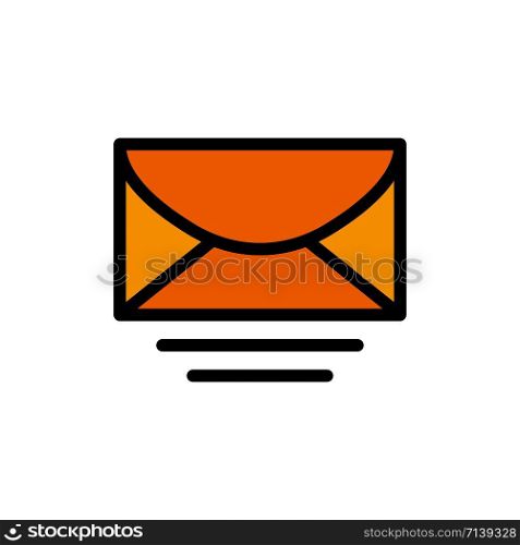 Mail, Email, Message, Global Flat Color Icon. Vector icon banner Template