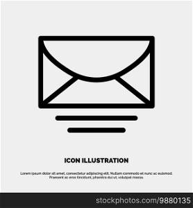 Mail, Email, Message, Global Line Icon Vector