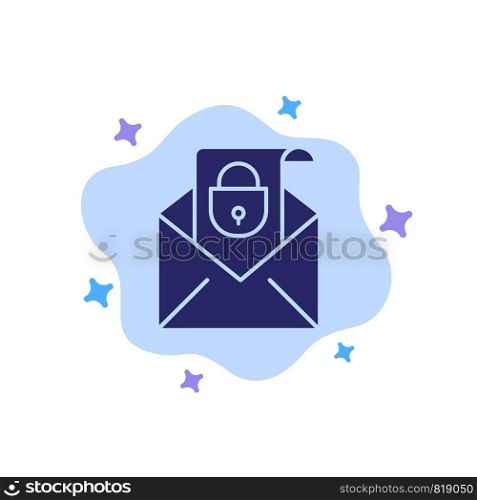 Mail, Email, Message, Security Blue Icon on Abstract Cloud Background