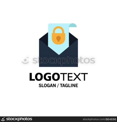 Mail, Email, Message, Security Business Logo Template. Flat Color