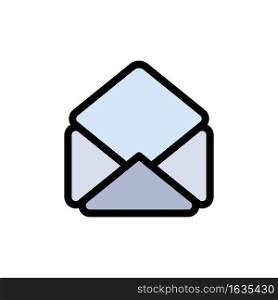 Mail, Email, Open  Flat Color Icon. Vector icon banner Template