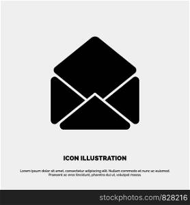 Mail, Email, Open solid Glyph Icon vector