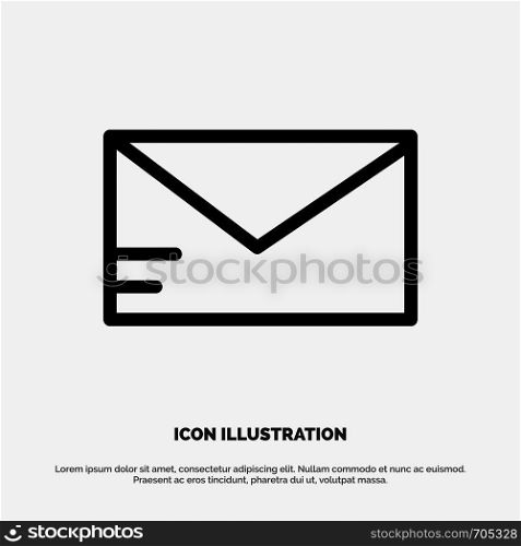 Mail, Email, School Line Icon Vector