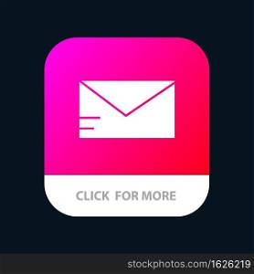 Mail, Email, School Mobile App Button. Android and IOS Glyph Version