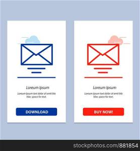 Mail, Email, Text Blue and Red Download and Buy Now web Widget Card Template