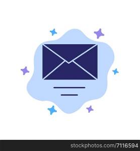 Mail, Email, Text Blue Icon on Abstract Cloud Background