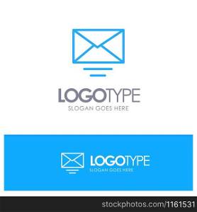 Mail, Email, Text Blue Outline Logo Place for Tagline
