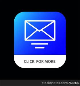 Mail, Email, Text Mobile App Button. Android and IOS Line Version
