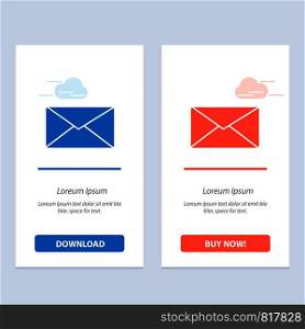 Mail, Email, User, Interface Blue and Red Download and Buy Now web Widget Card Template