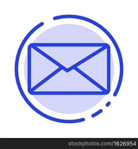Mail, Email, User, Interface Blue Dotted Line Line Icon
