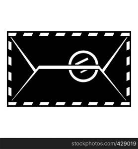 Mail envelope with a stamp icon. Simple illustration of mail envelope with a stamp vector icon for web. Mail envelope with a stamp icon, simple style