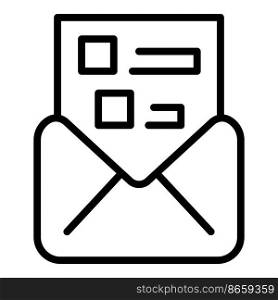 Mail exam icon outline vector. Online test. Computer school. Mail exam icon outline vector. Online test