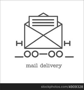 Mail. Fast delivery of letters. Letter, parcel, mail. Set of vector icons.