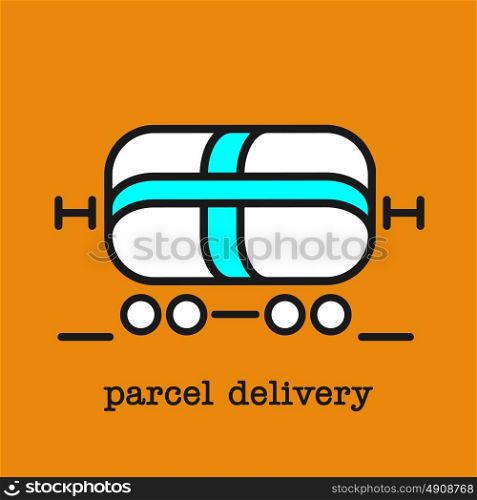 Mail. Fast delivery of parcels, cargo. Vector icon.