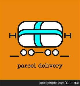 Mail. Fast delivery of parcels, cargo. Vector icon.