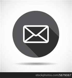 Mail Flat Icon with long Shadow. Vector Illustration. EPS10