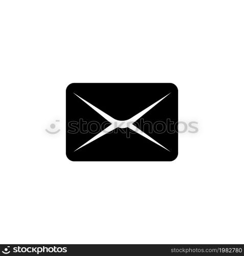 Mail. Flat Vector Icon. Simple black symbol on white background. Mail Flat Vector Icon