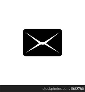 Mail. Flat Vector Icon. Simple black symbol on white background. Mail Flat Vector Icon