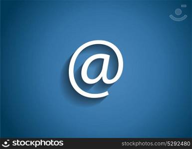 Mail Glossy Icon Vector Illustration on Blue Background. EPS10. Mail Glossy Icon Vector Illustration
