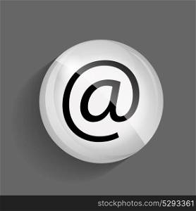 Mail Glossy Icon Vector Illustration on Gray Background. EPS10. Mail Glossy Icon Vector Illustration