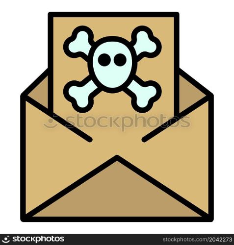 Mail hacker icon. Outline mail hacker vector icon color flat isolated. Mail hacker icon color outline vector
