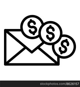 Mail help icon outline vector. Social money. Investor people. Mail help icon outline vector. Social money