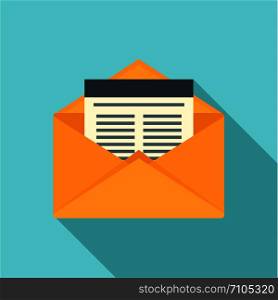 Mail icon. Flat illustration of mail vector icon for web design. Mail icon, flat style