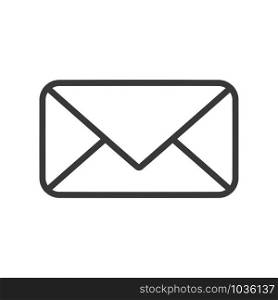 Mail icon of closed envelope for unread email in simple vector style