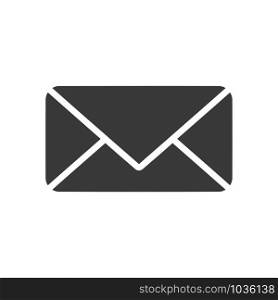 Mail icon of closed envelope for unread email in simple vector style