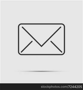 Mail icon on white background,Simple design style,Vector illustration