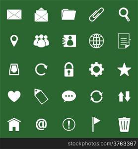 Mail icons on green background, stock vector