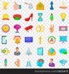 Mail icons set. Cartoon style of 36 mail vector icons for web for any design. Mail icons set, cartoon style