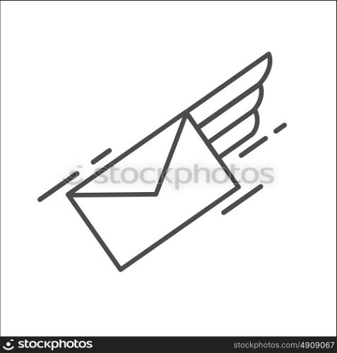 Mail. Letter. E-mail. Airmail. Vector icon.