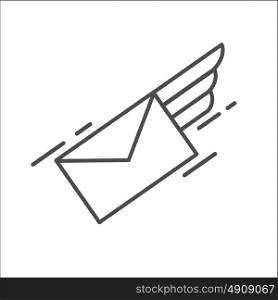 Mail. Letter. E-mail. Airmail. Vector icon.