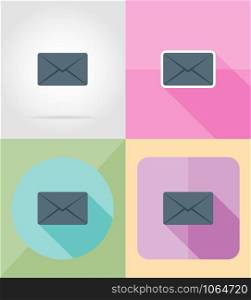 mail letter for design flat icons vector illustration isolated on background