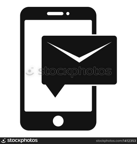 Mail letter phone icon. Simple illustration of mail letter phone vector icon for web design isolated on white background. Mail letter phone icon, simple style