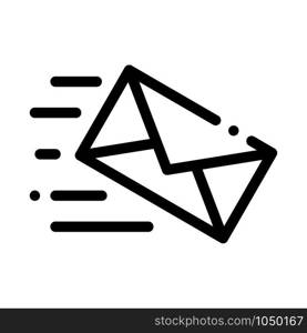 Mail Letter Postal Transportation Company Icon Vector Thin Line. Contour Illustration. Mail Letter Postal Transportation Company Icon Vector Illustration