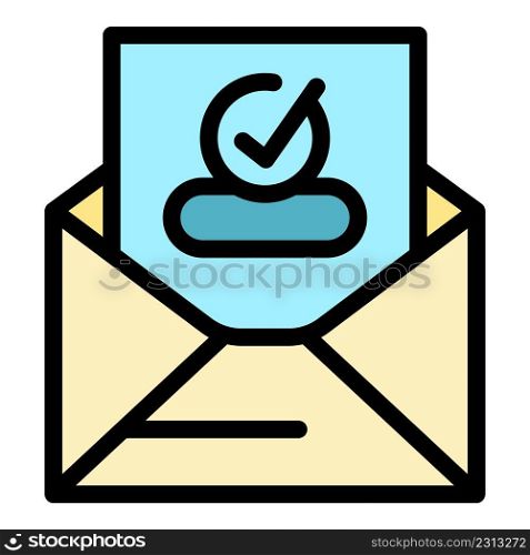 Mail letter subscription icon. Outline mail letter subscription vector icon color flat isolated. Mail letter subscription icon color outline vector