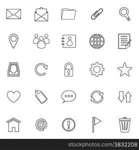 Mail Line Icons On White Background